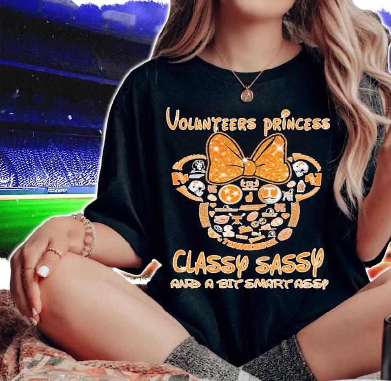 Minnie Mouse Tennessee Volunteers Princess Classy Sassy And A Bit Smart Assy t-shirt