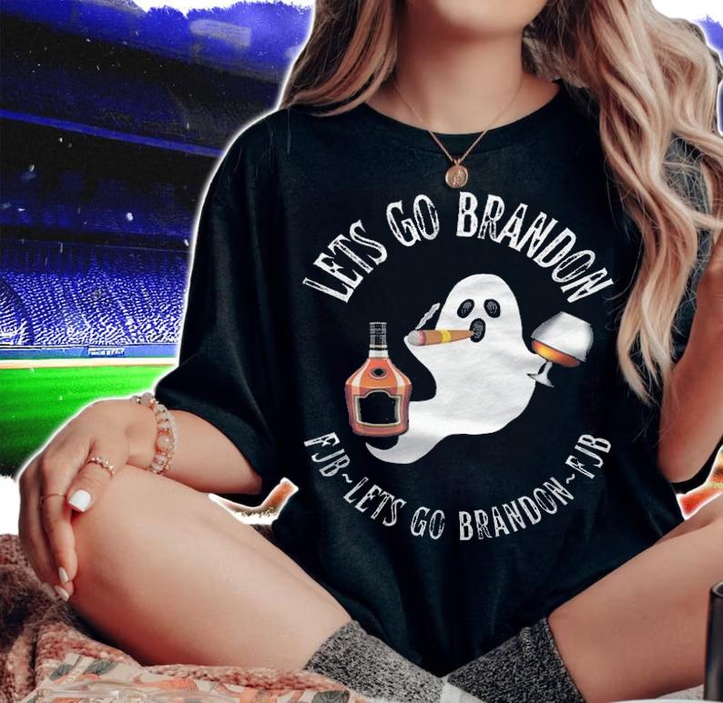 New Design let's Go Brandon Halloween FJB Gosh Alcohol Smoke T-Shirt t-shirt