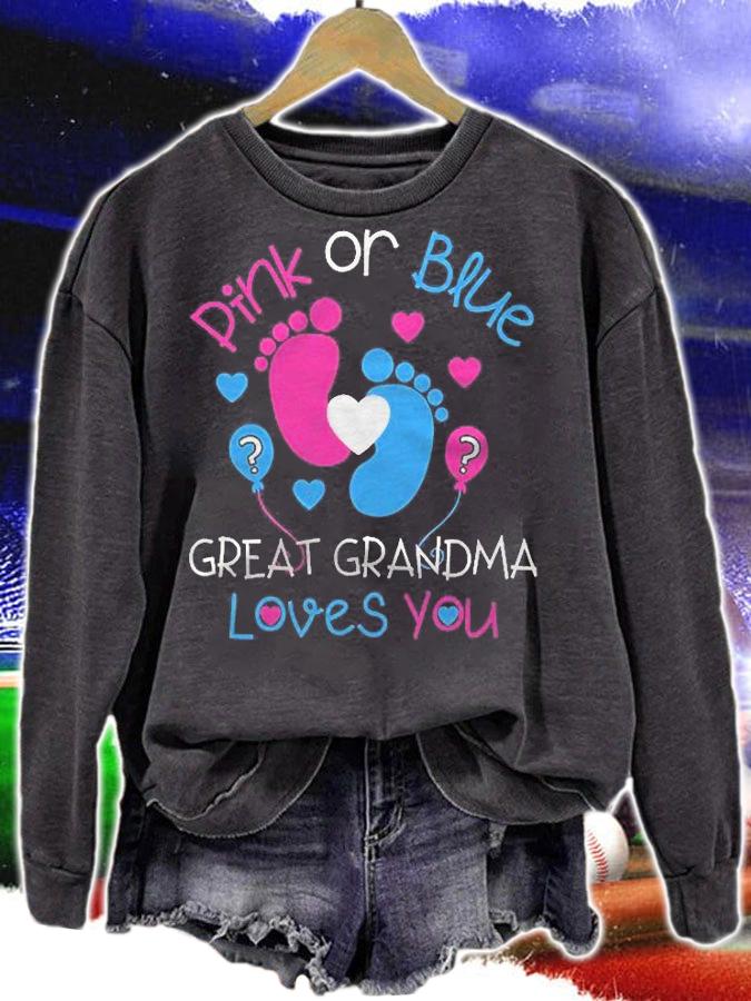 Pink Or Blue Great Grandma Loves You Shirt Gender Reveal Shirt t-shirt