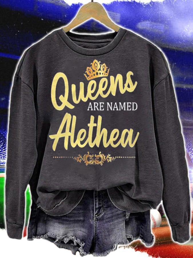 Queens Are Named Alethea Personalized Funny Gift shirt t-shirt sweatshirt