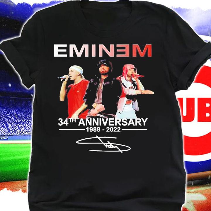 Eminem 34th Anniversary 1988 2022 Signature T-Shirt t-shirt