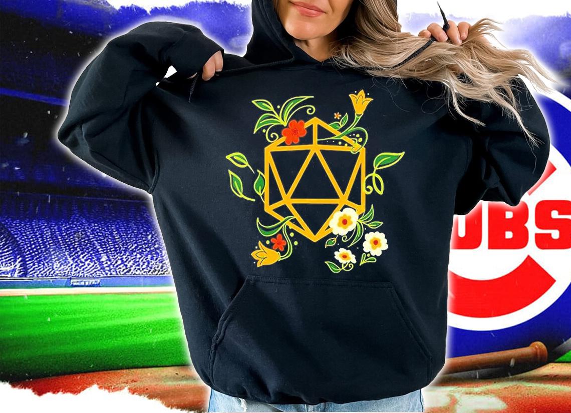 Harli Kane Wearing Geeky Polyhedral D20 Dice Set Plant Nerdy T-Shirt t-shirt