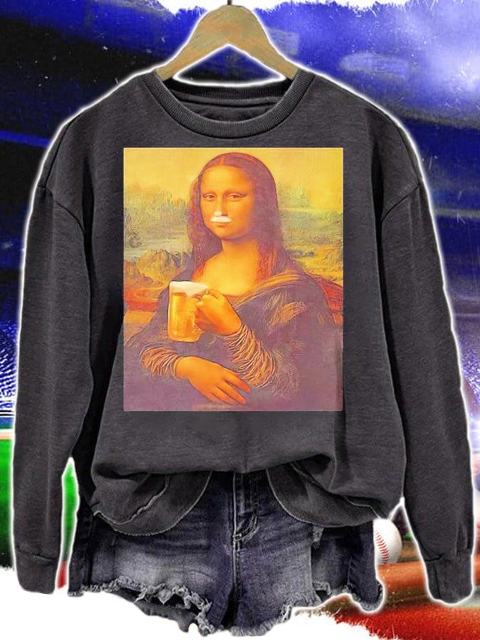 Mona Lisa Drink Beer Shirt t-shirt