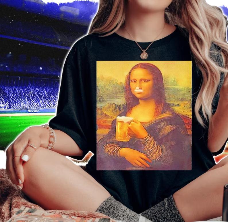 Mona Lisa Drink Beer Shirt t-shirt