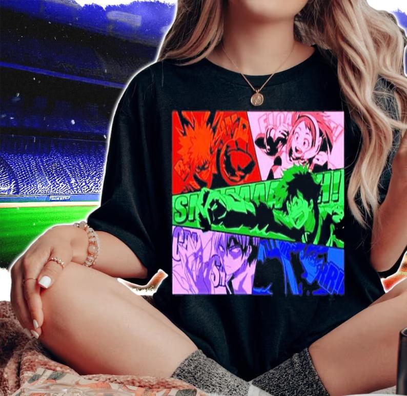 Official My Hero Academia Cast Action Manga Shirt t-shirt woman shirt