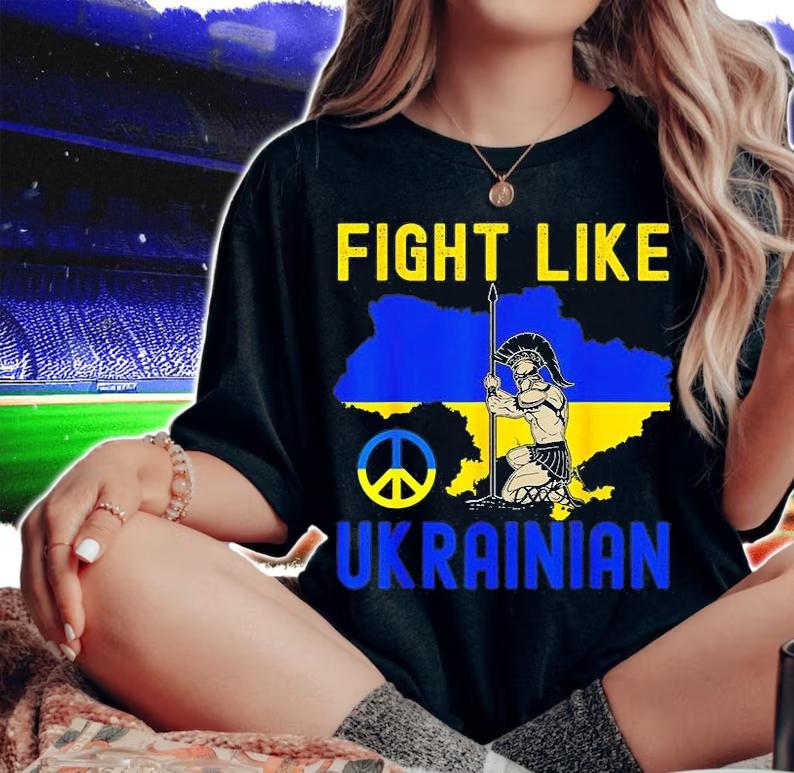 Stop Putin Fight Like Ukrainian I stand with Ukraine Peace T-Shirt t-shirt woman shirt