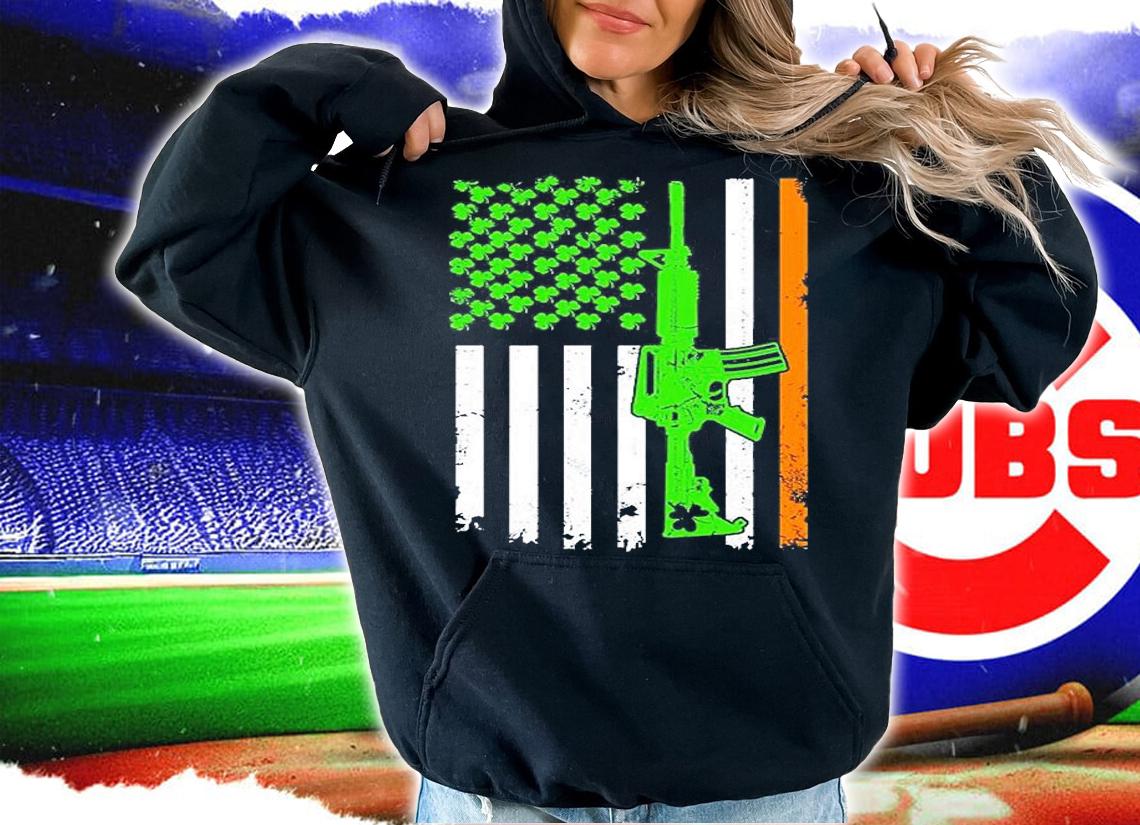 Irish American Flag Gun St Patricks Day T-Shirt t-shirt hoodie