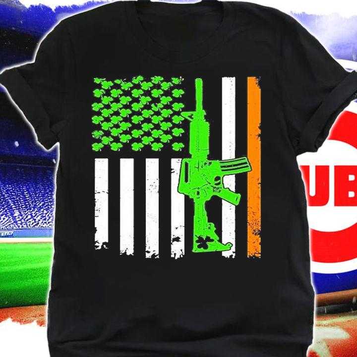 Irish American Flag Gun St Patricks Day T-Shirt t-shirt shirt