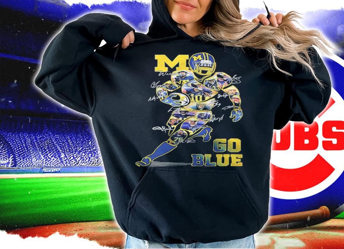 Michigan Wolverines Football Team Go Blue Signatures Shirt t-shirt hoodie