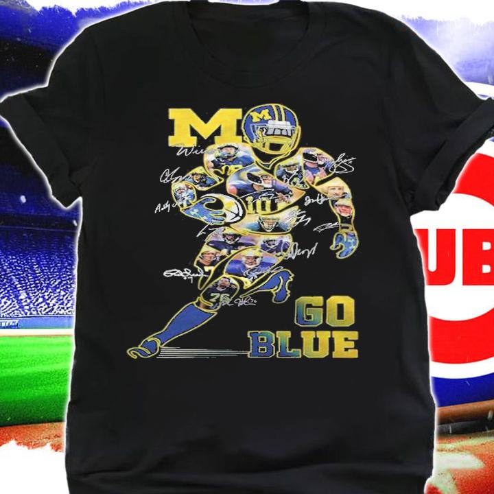 Michigan Wolverines Football Team Go Blue Signatures Shirt t-shirt shirt