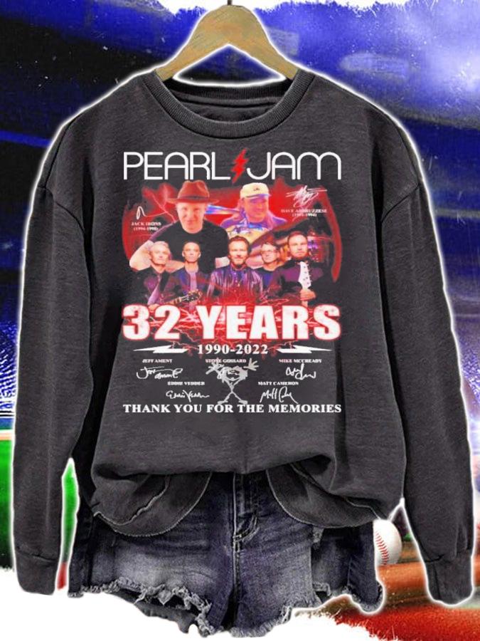 Pearl Jam 32 Years 1990-2022 Signatures Thank You For The Memories Shirt t-shirt sweatshirt