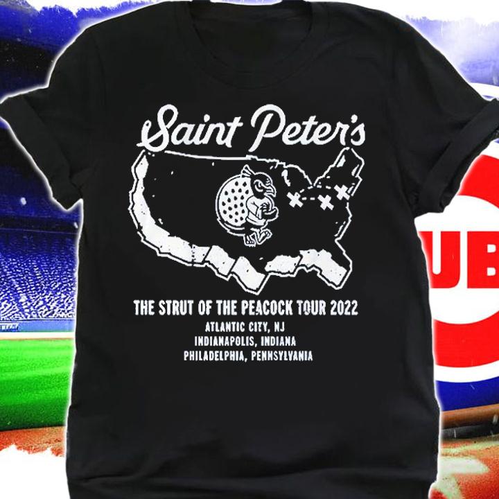 Saint Peter's Basketball Strut Of The Peacock Tour 2022 T-Shirt t-shirt