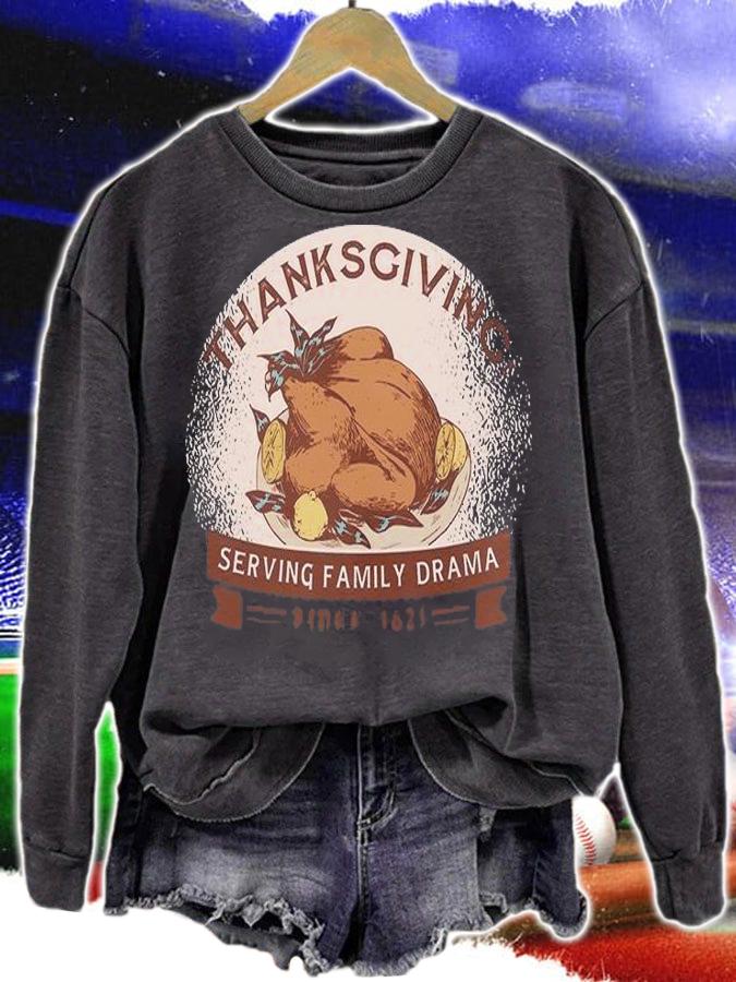 Thanksgiving Serving Family Drama Funny T-Shirt t-shirt