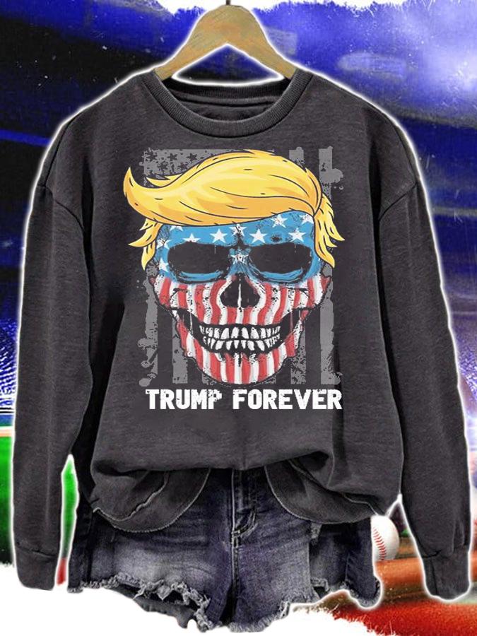 Trump Forever Skull USA Flag T-Shirt t-shirt