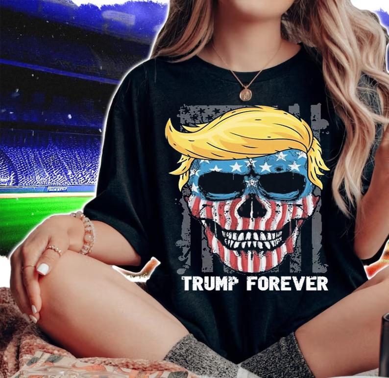Trump Forever Skull USA Flag T-Shirt t-shirt
