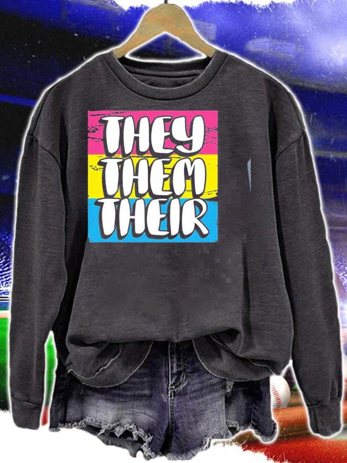 They Them Their Pansexual Pronouns Non Gender Enby People T-shirt t-shirt sweatshirt