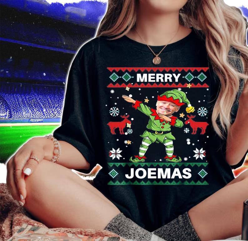 Merry Joemas Dabbing Santa Elf Biden Xmas T-Shirt t-shirt woman shirt