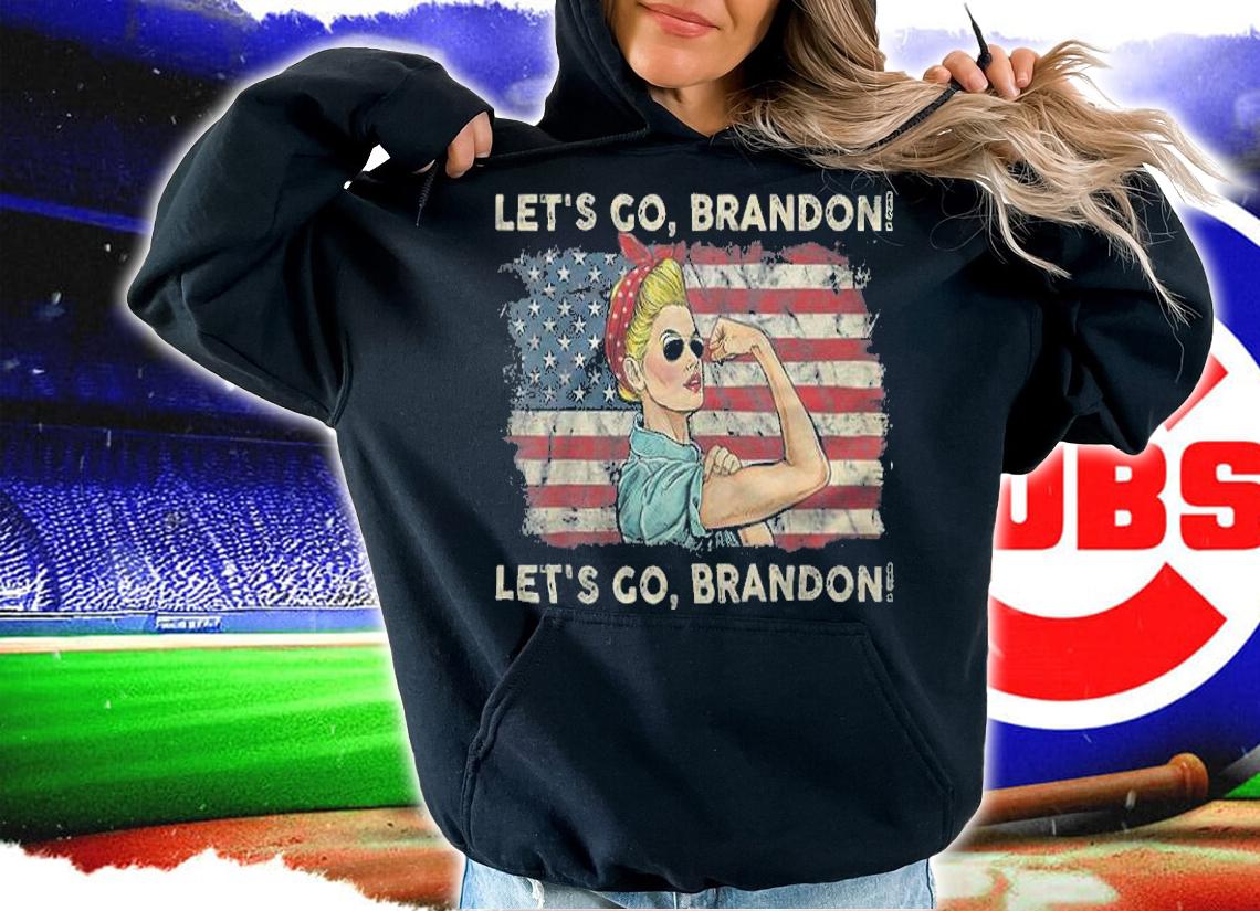 New Design let's Go Brandon Messy Bun America Flag Vintage Retro Anti Biden T-Shirt t-shirt