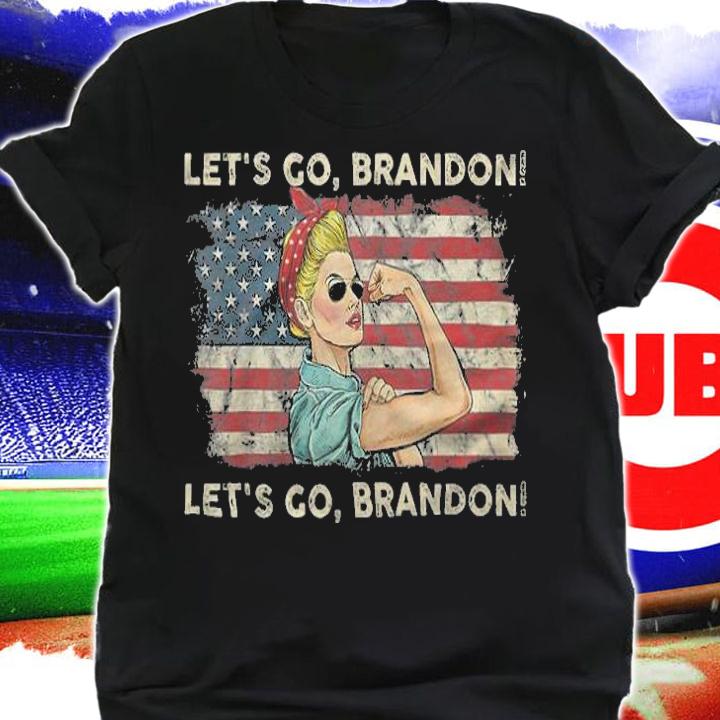 New Design let's Go Brandon Messy Bun America Flag Vintage Retro Anti Biden T-Shirt t-shirt