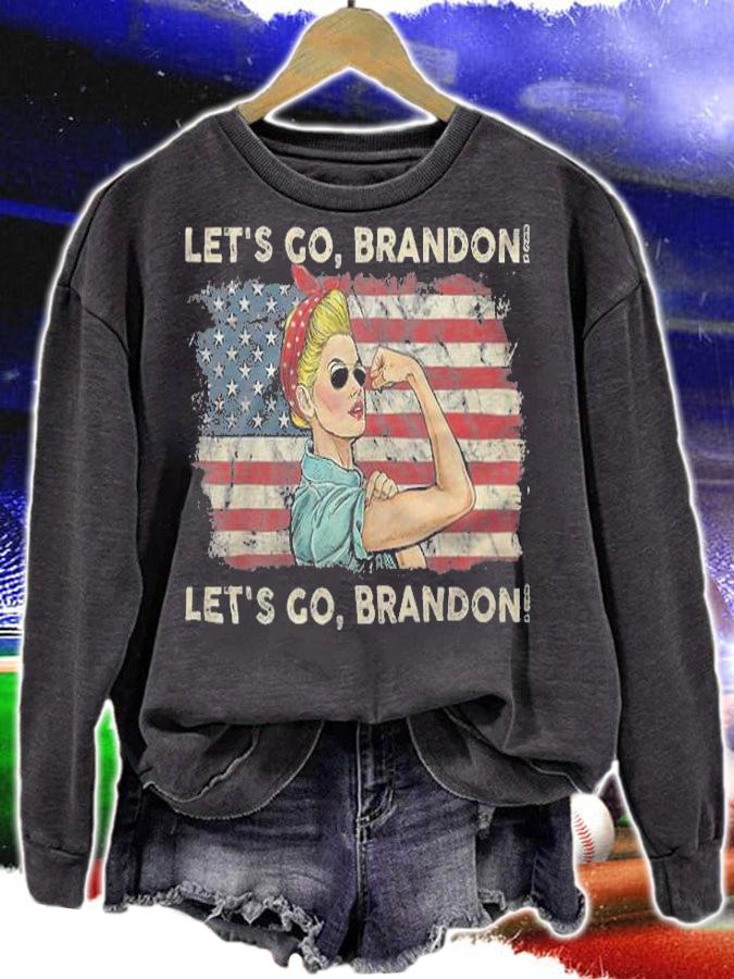 New Design let's Go Brandon Messy Bun America Flag Vintage Retro Anti Biden T-Shirt t-shirt