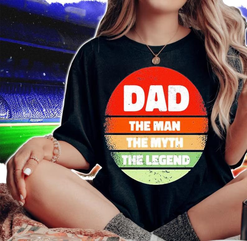 Dad The Man Quote Retro Sunset T-Shirt t-shirt woman shirt
