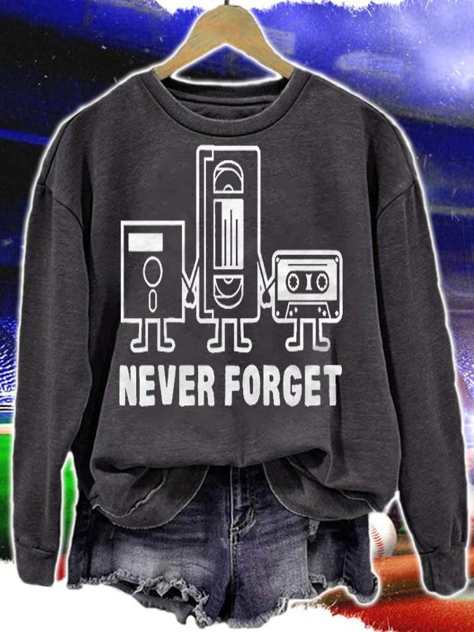 Retro Vintage Never Forget Cassette Tape Raglan Baseball Shirt t-shirt sweatshirt