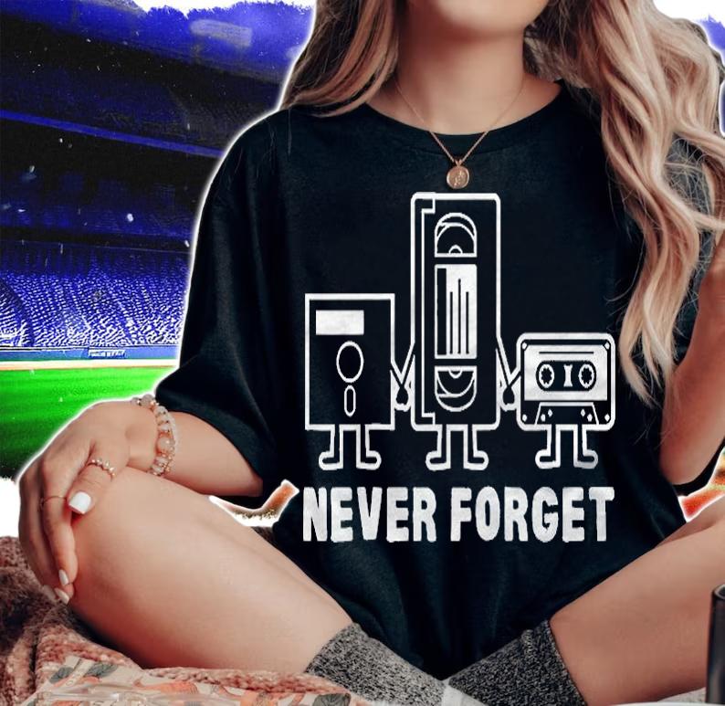 Retro Vintage Never Forget Cassette Tape Raglan Baseball Shirt t-shirt woman shirt