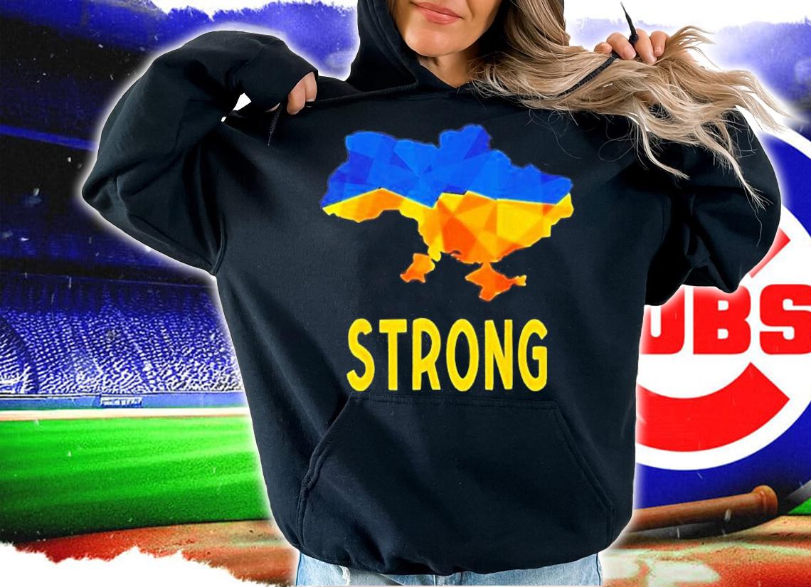 Ukraine Flag Strong Emblem Map T-Shirt t-shirt hoodie