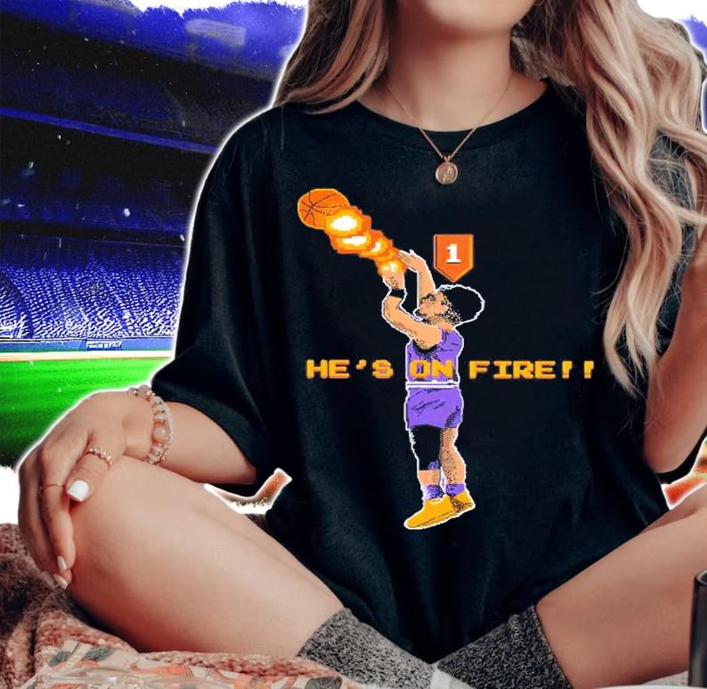 Devin Booker Phoenix He's On Fire Shirt t-shirt