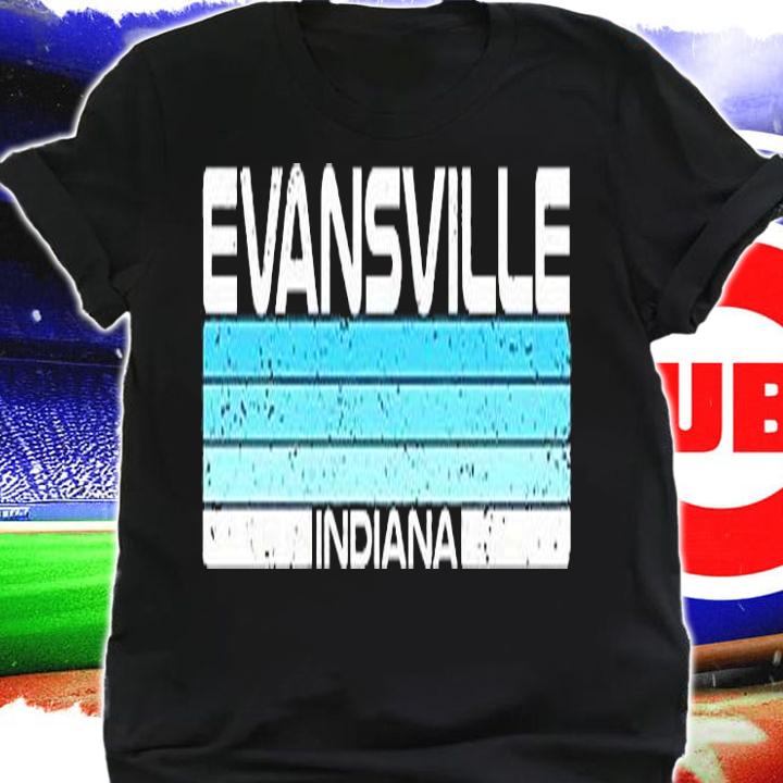 Evansville State Of Indiana Blue Sunset Vintage T-Shirt shirt
