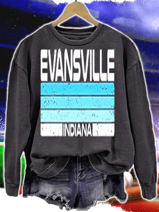Evansville State Of Indiana Blue Sunset Vintage T-Shirt sweatshirt