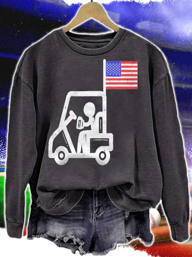 Golf Cart Flag Beer Funny Golfing Drinking Golfer Men Women Shirt sweatshirt
