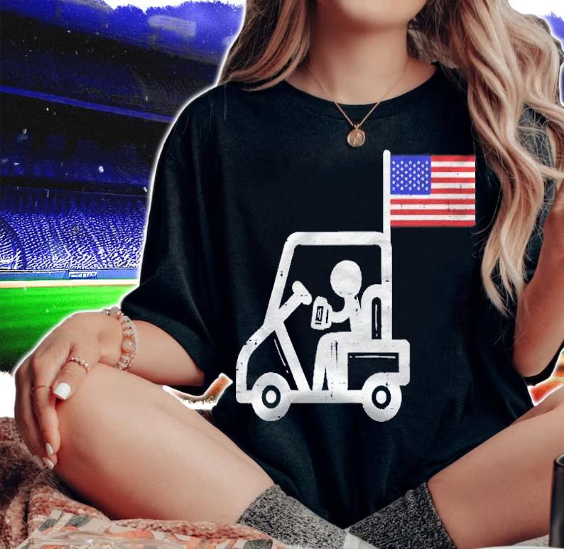 Golf Cart Flag Beer Funny Golfing Drinking Golfer Men Women Shirt woman shirt