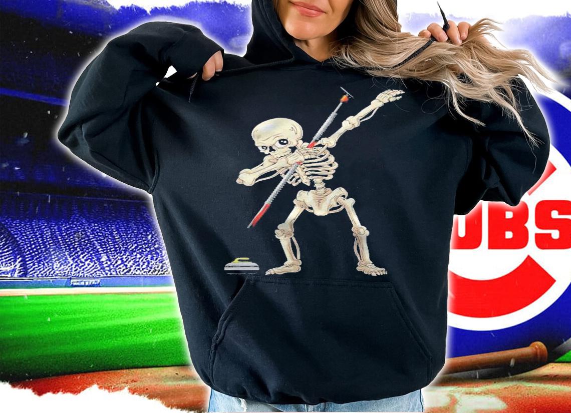 Halloween Skeleton Curling Dabbing Funny Gift Shirt