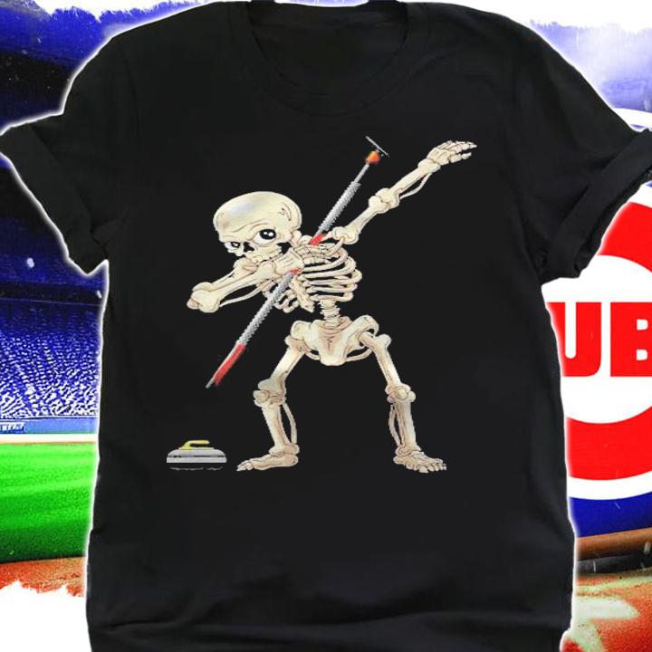 Halloween Skeleton Curling Dabbing Funny Gift Shirt