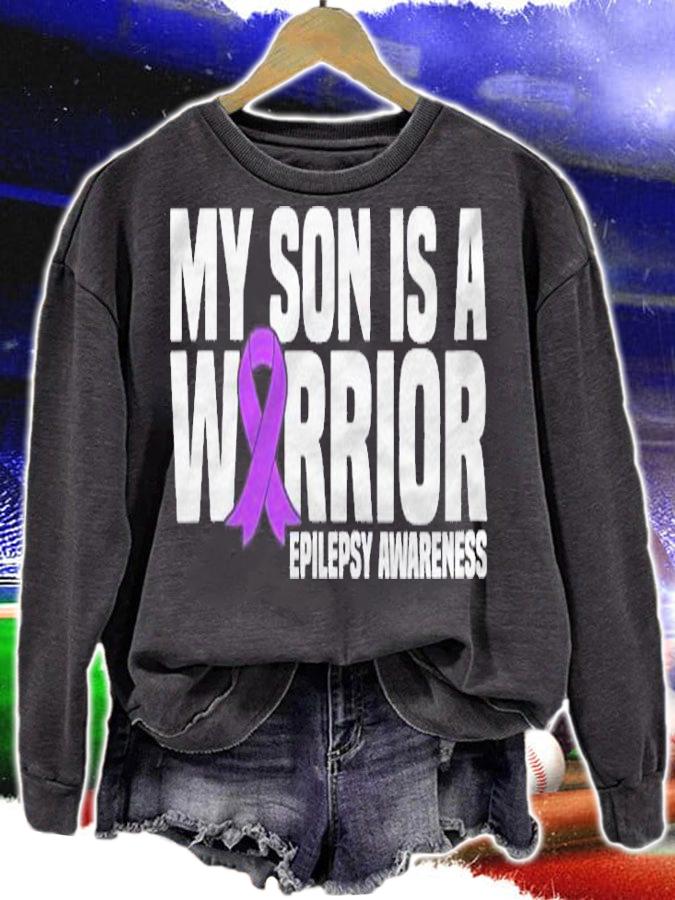 My Son Is A Warrior Purple Ribbon Epilepsy Awareness Shirt sweatshirt