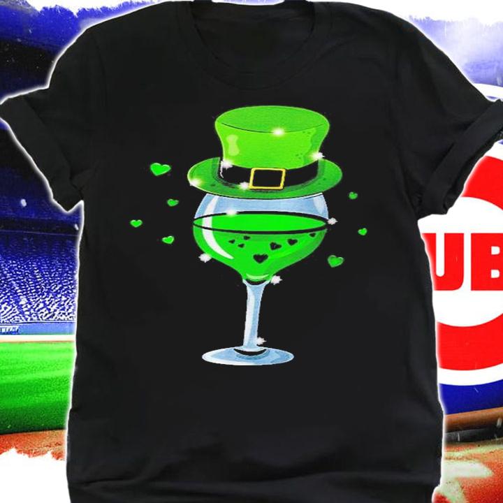 Three Wine Glasses Clover Irish Shamrock St Patrick Day T-Shirt shirt