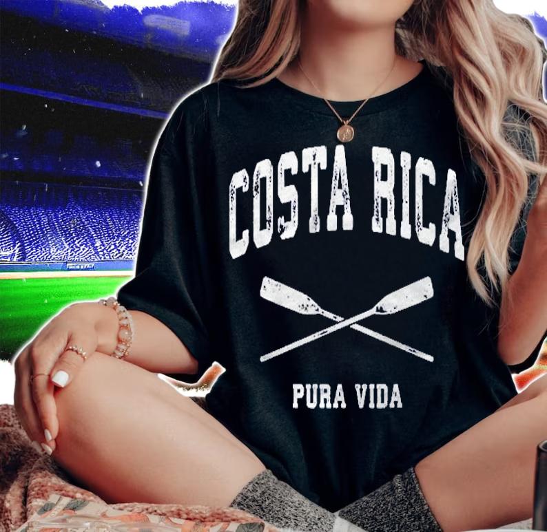 Costa Rica Costa Rica Vintage Nautical Crossed Oars Shirt woman shirt