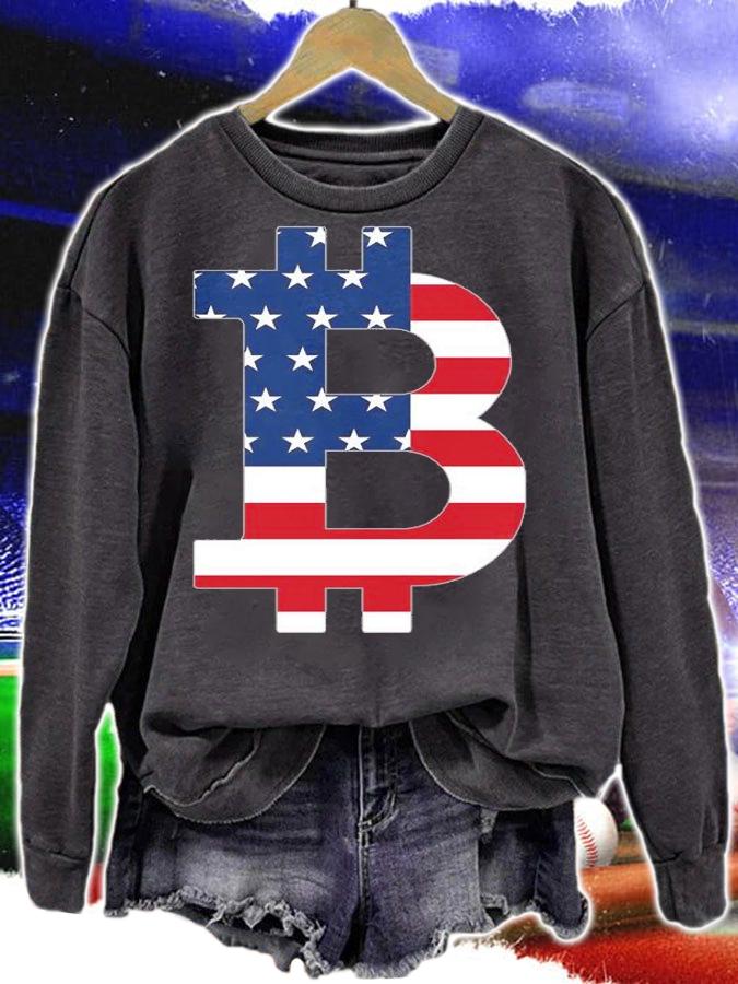Us Flag Bitcoin Tee Bitcoin American Flag Shirt Bitcoin Lover T-Shirt sweatshirt