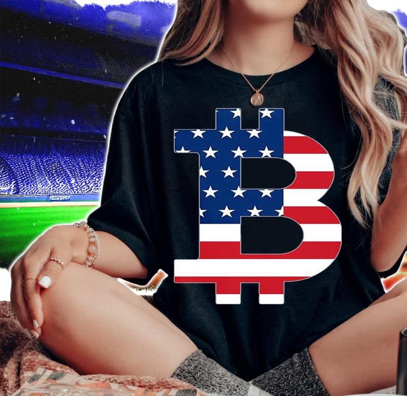 Us Flag Bitcoin Tee Bitcoin American Flag Shirt Bitcoin Lover T-Shirt woman shirt