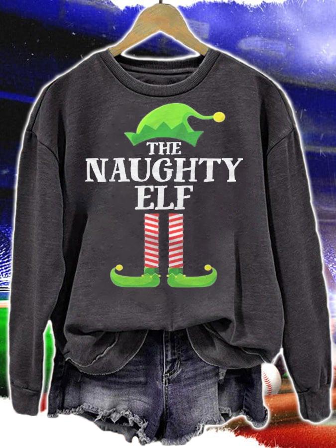Womens Naughty Elf Matching Family Group Christmas Party Pajama Shirt sweatshirt