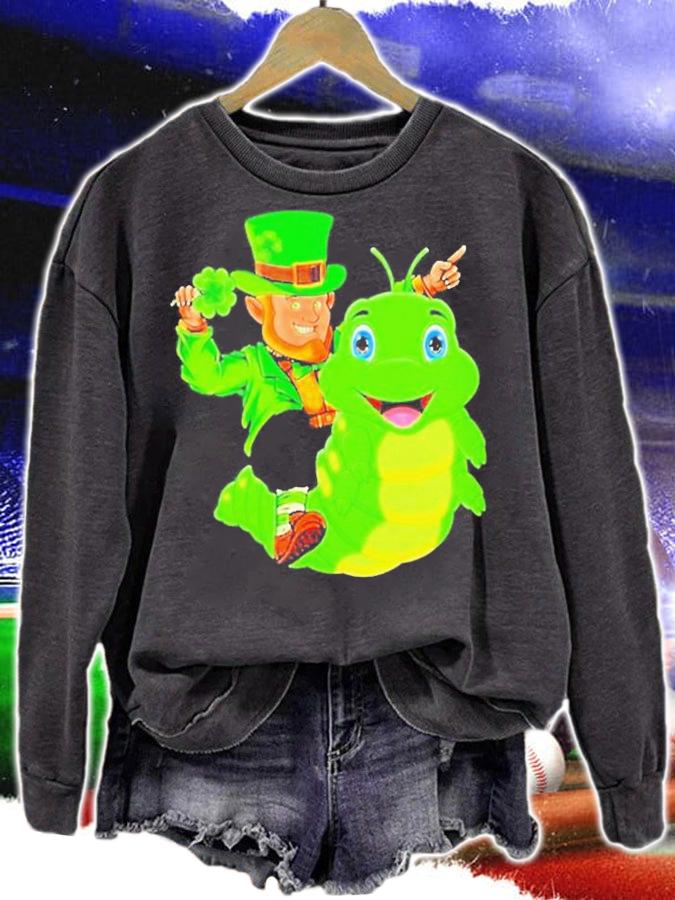 Caterpillar Leprechaun Ride Caterpillar St. Patricks Day T-Shirt sweatshirt