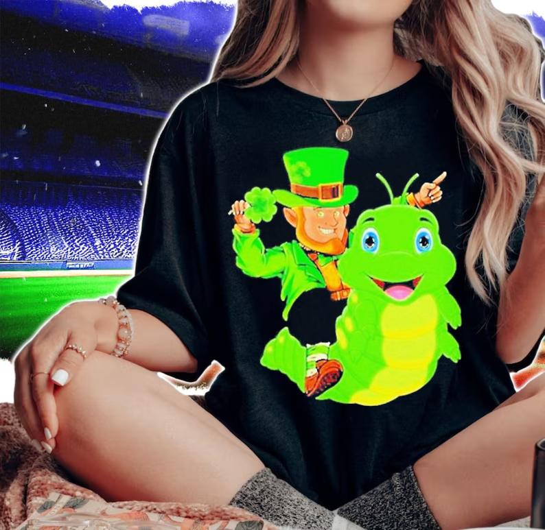 Caterpillar Leprechaun Ride Caterpillar St. Patricks Day T-Shirt woman shirt
