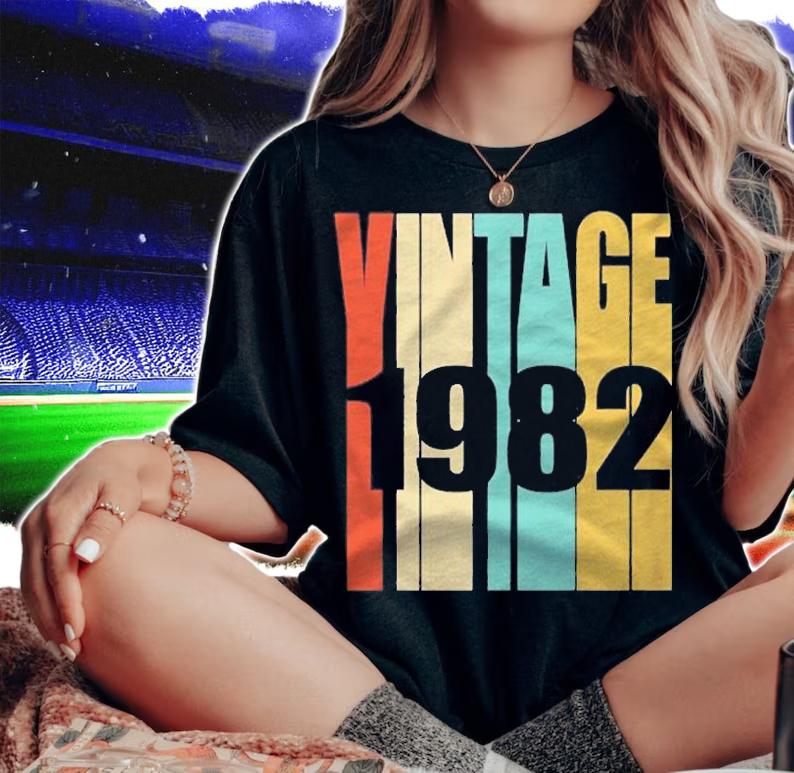 Retro Vintage 1982 39 Yrs Old Bday 39Th Birthday Top shirt woman shirt