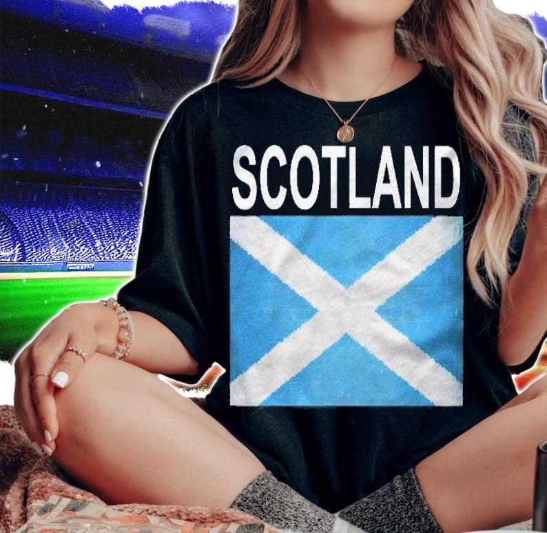 Scotland Flag Shirt New Glass Bead Inspired Country Shirt woman shirt