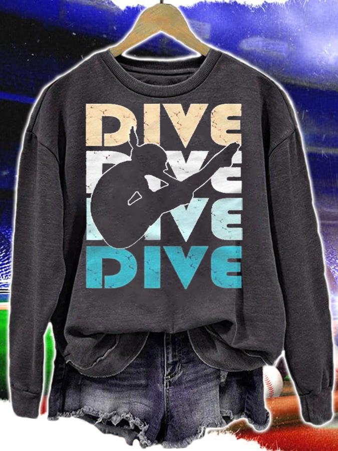 Dive Funny Springboard Diving Gift For High Diver Girls Pullover Shirt sweatshirt