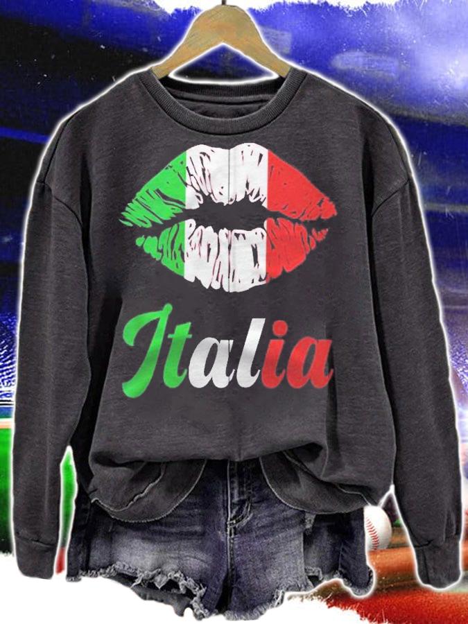 Italian Kiss Italia Flag Zip Shirt