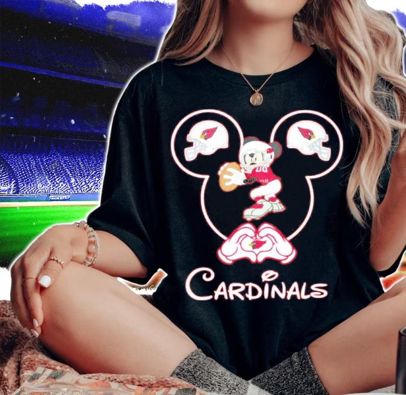 Mickey Mouse Love Arizona Cardinals Shirt