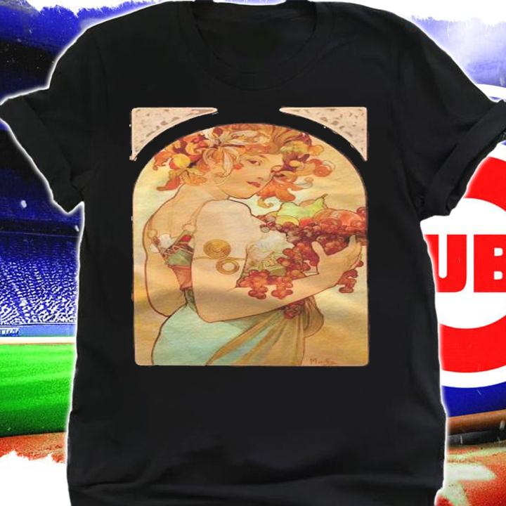 Nouveau Fruit Women Mucha Beautiful Elegant Art Deco Shirt shirt