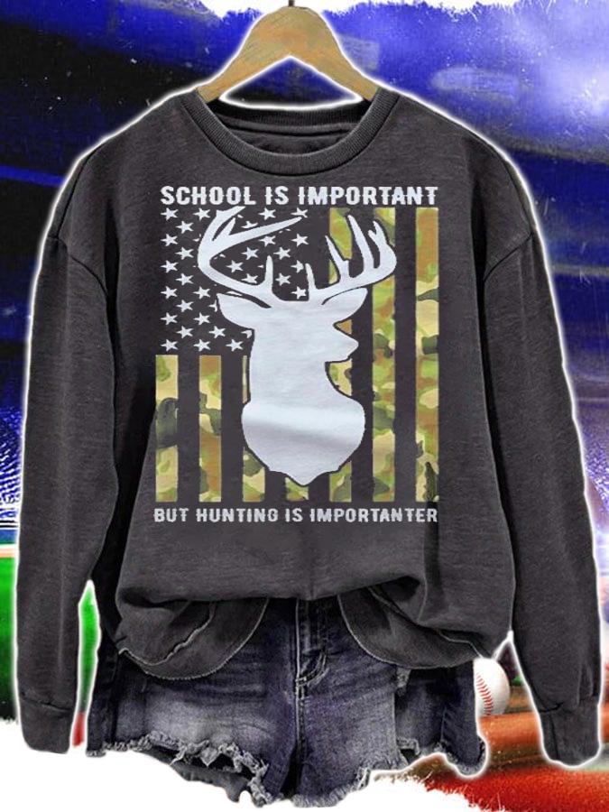School Is Important But Hunting Is Importanter Deer Boys Shirt sweatshirt
